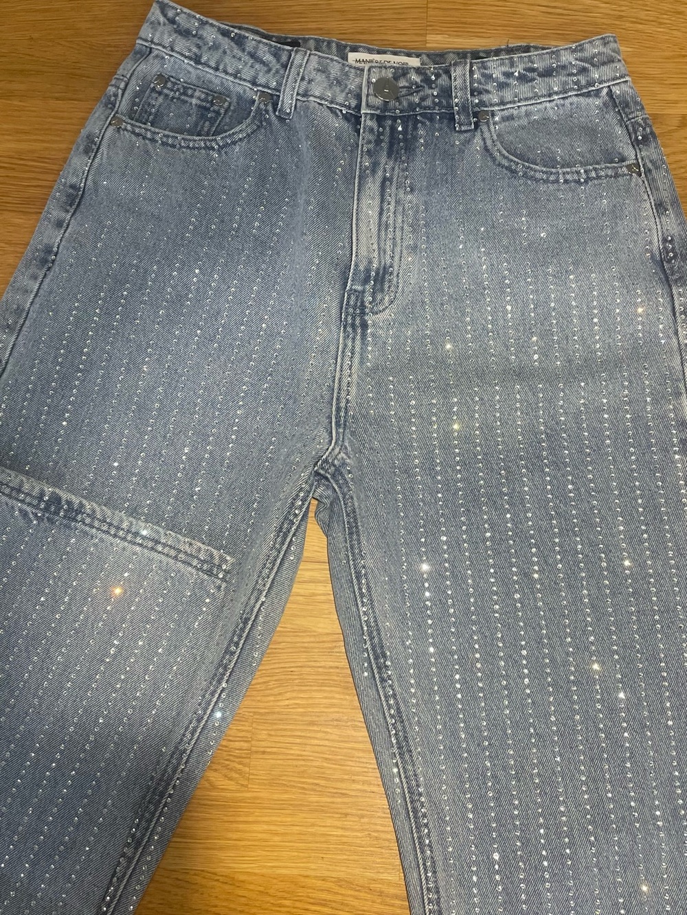 Maniere de vior Blue sequin Denim Two-Piece Set - Picture 2 of 6